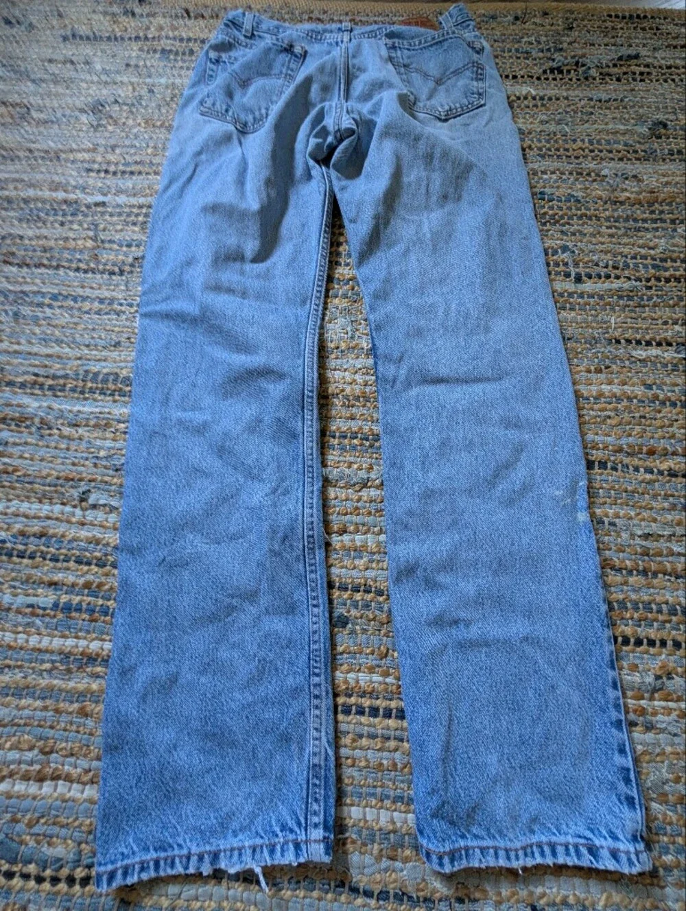 Vtg 1999 Levi’s 505 Orange Tab Jeans Distressed Workwear 100% Cotton